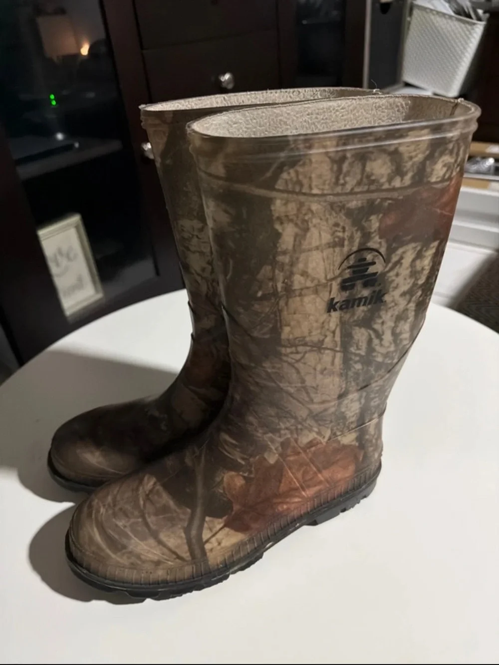 Kamik Brown and Tan Camouflage Hunting Rain Boots